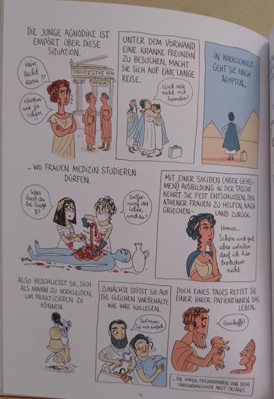 Seite aus der Geschichte über Agnodike