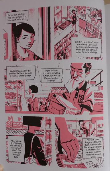 Seite aus dem Comic: Szene beim Ladendiebstahl