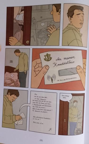 Seite aus dem Buch: Protagonist erfährt von der Geliebten seines Vaters durch einen zurückgelassenen Brief