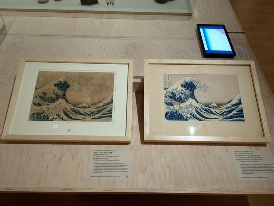 Originaldruck von Hokusais Welle und Nachdruck